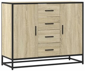 sonoma tölgy színű szerelt fa tálalóasztal 92 x 35 x 76 cm
