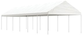 fehér polietilén pavilon tetővel 13,38 x 4,08 x 3,22 m