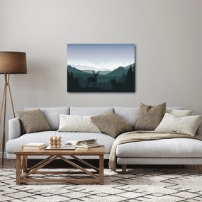 Kép - Szarvas farkassal a sziklák között (70x50 cm)