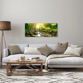 Egy folyó zöld erdőben képe (120x50 cm)