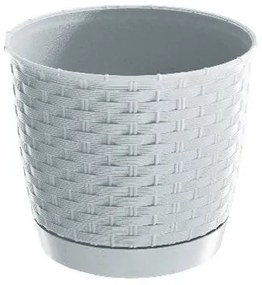 Ratolla Round műanyag virágcserép, 22 m.19,5cm,4,2l,FEH (S449) alátéttel, 22 cm