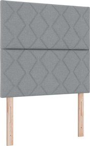 vidaXL Boxrugós ágy matracmal leddel Világosszürke 120 x 190 cm szövet