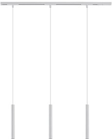 Modern sínrendszer 3 fehér függőlámpa foglalattal, 1 fázisú - Slimline Keno