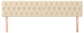 2 db krémszínű szövet fejtámla 90x7x78/88 cm