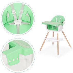 Gyerek etetőszék 2 az 1-ben zöld