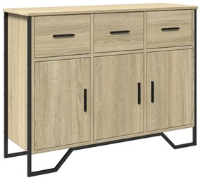 sonoma tölgy színű szerelt fa tálalóasztal 97 x 32,5 x 74,5 cm