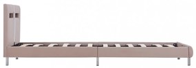 kávészínű LED-es műbőr ágykeret 90 x 200 cm
