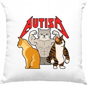 Autism edzőtermi párna mém macska cica fehér