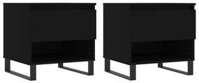 2 db fekete szerelt fa dohányzóasztal 50 x 46 x 50 cm