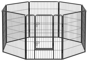 Kutya kennel, Kutyakerítés, kifutó kutyáknak 8 részes, fekete 240x80x100cm