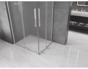 Mexen Velar L Duo, zuhanykabin tolóajtóval 90 x 80 cm, 8 mm-es mattüveg, króm, 871-090-080-02-33-01
