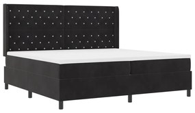 Boxspring Ágy Matracra Fekete 200x200 cm Bársonyos