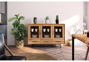 Natúr színű tölgyfa tálalószekrény 144x95 cm Abies – The Beds