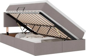 vidaXL Ágy tárolóval és matraccal Tópszínű 120 x 200 cm Faanyag