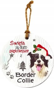 Kerámia medál Karácsonyi Border Collie