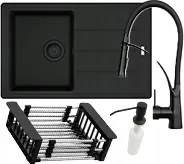 Mosogató Franke Basis Bfg 611-78 Fekete Szett Nexo Csaptelep Csepegtető Adagoló