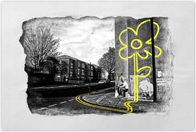 Poszter 60x40 Banksy sárga virág