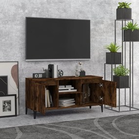 füstös tölgy színű TV-szekrény fémlábakkal 103,5 x 35 x 50 cm