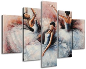 Gario Kézzel festett kép Gyönyöru balett-táncosnok - 5 részes Méret: 150 x 105 cm
