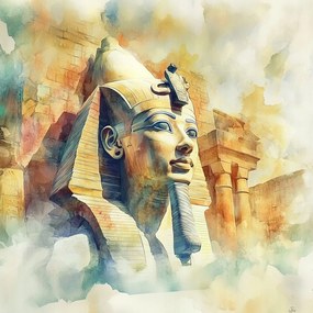 Vászonkép Canvas Egyiptom Szfinx Piramisok Művészet Keleti Akvarell 80x80
