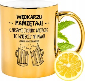 Arany csillogó bögre Horgászoknak Ajándék Nyomtatott Fotóval