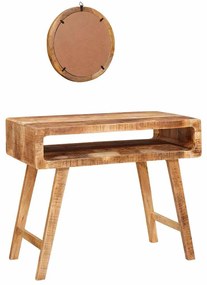 Öltözködőasztal polcokkal Barna 90 x 76 x 45 cm tömör mangófa