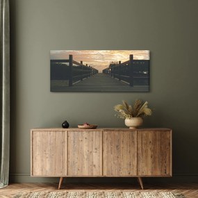 Egy fa móló képe a tó felett (120x50 cm)