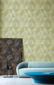 Parato Cristiana Masi Vitalis Dynamo zöld geometrikus texturált vlies tapéta – 32415