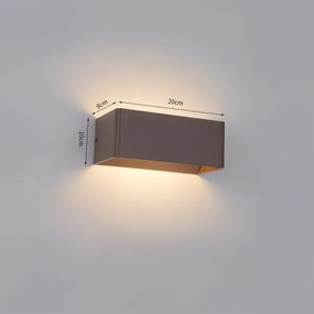 Brilagi - LED Kültéri fali lámpatest DONNANI LED/7W/230V 20 cm barna IP44