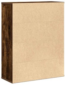 füstös tölgy színű szerelt fa könyvszekrény 60x24x76,5 cm