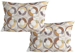 2 db díszpárnahuzat mikroszálas CIRELLO 50x70 cm, barna-szürke