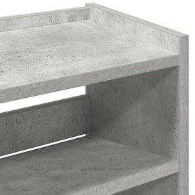 betonszürke szerelt fa cipőtartó 60x25x62 cm
