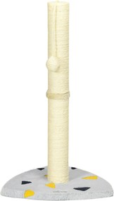 PawHut Macska Kaparó, 62cm Kaparóoszlop Macskáknak, Kis Macska Fa Játék Golyyóval, Juta Kaparóoszlop, Macska Bútor, Beltéri, Világosszürke+Beige | Aos