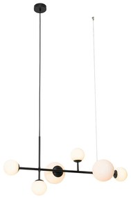 Modern függőlámpa fekete mattüveggel 6 lámpával - Monaco