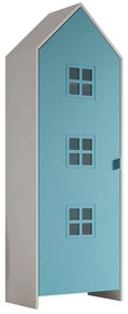 Fehér-világoskék gyerek ruhásszekrény 58x172x37 cm Casami Bruges – Vipack