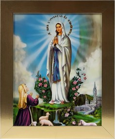 Vászonkép 30x25 Szűz Mária Lourdes Arany Keret