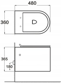 Mexen SOFIA Rimless függő WC-csésze lassan záródó ülőkével, 48 x 36 cm, matt fekete, 3354XX85 + 39100185