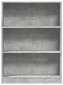 betonszürke szerelt fa könyvespolc 80 x 24 x 109 cm