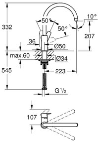 GROHE 31233001 - START mosogató csaptelep, fényes króm