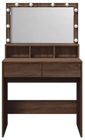 barna tölgy színű fésülködőasztal LED-del 80 x 41 x 134,5 cm