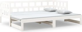 vidaXL fehér tömör fenyőfa kihúzható kanapéágy 2 x (80 x 200) cm