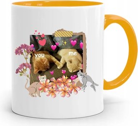 Sárga Bögre Ajándék Lányoknak You & Me fényképes nyomtatással