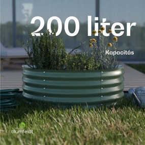 High Grow Half Circle, félkör alakú magaságyás, 105x43x60 cm, hullámos acéllemezből, egyszerű összeszerelés, rozsda- és fagyálló