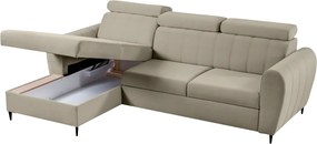 Kinyitható ülőgarnitúra, bézs, balos, KORIO