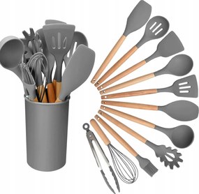 Konyhai eszköz szett 12 db-os Szilikon fa nyéllel