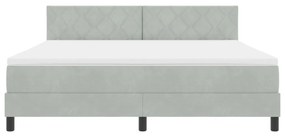 Boxspring Ágy Mattal és LED Fénnyel Szürke 180x200 cm Bársonyos
