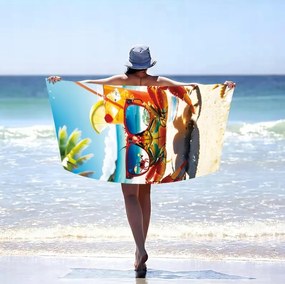 Strandtörölköző JUST CHILL 100x180 cm színes, 100% mikroszálas