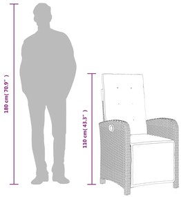vidaXL 3 részes bézs polyrattan bisztrógarnitúra párnával