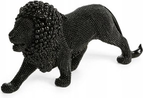 Poliészter műgyanta figura Oroszlán 23 x 6 x 12 cm fekete