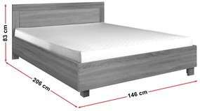 Franciaágy 140 cm Camber C23 (fehér) (ágyráccsal). 1043048